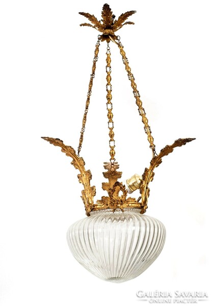 Art Nouveau gilded bronze chandelier