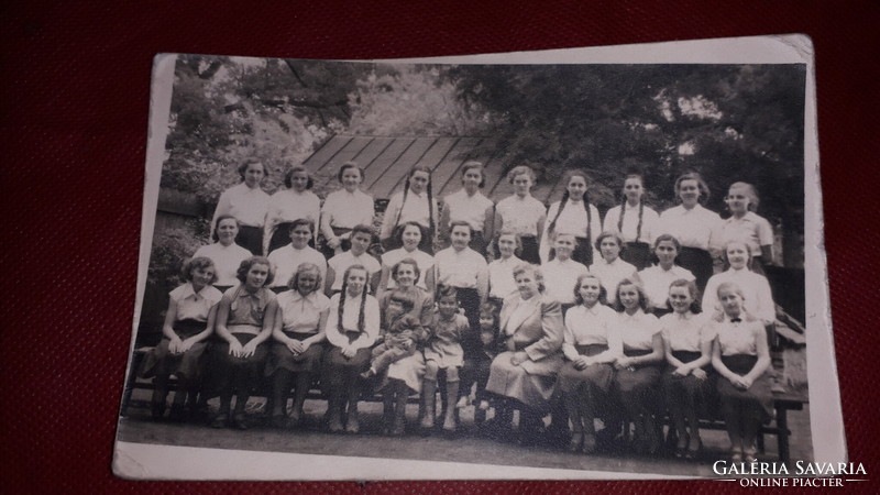 Antique cc 1950. Photo postcard girl school photo group of young girls - class photo according to pictures