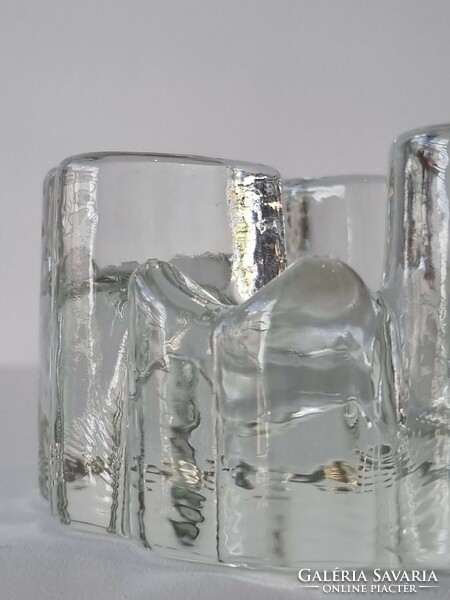 Vintage kristályüveg mécsestartó, gyertyatartó,dekoráció ( '70-es évek)