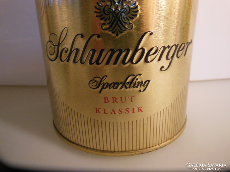 Box - 32 cm - metal - schlumberger - embossed - champagne - Austrian - 32 x 11 cm - good condition