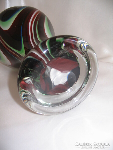 Muránói vastag üveg váza 33 cm-es