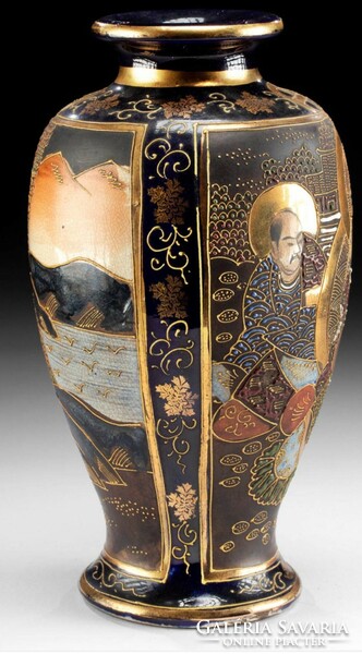 Japanese meiji satsuma gilded and enamelled ceramic vase