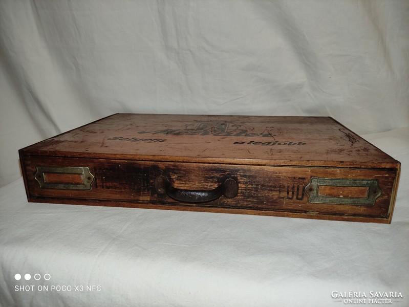 Antique mezvater torpedo knitting shop drawer wooden box cabinet sewing box thread holder