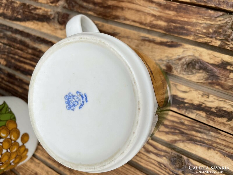 Alföldi porcelain tea mug with fruit pattern