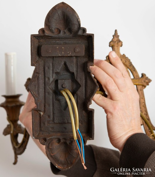 Pair of gilded bronze wall brackets