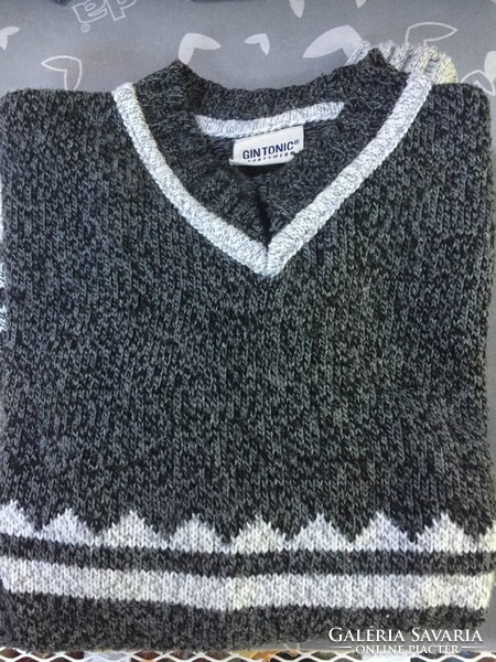 Gin and tonic knitted men's sweater, size m, 30% wool