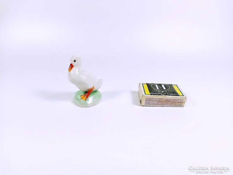 Herend, white duck, hand-painted antique porcelain figure, flawless! (H118)