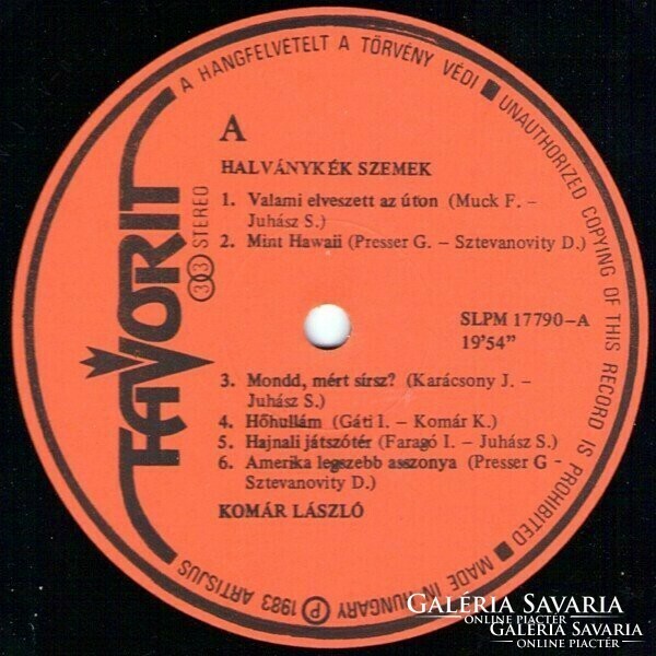 Komár László - pale blue eyes on vinyl record