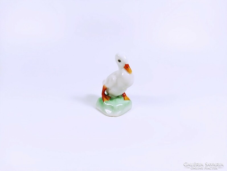 Herend, white duck, hand-painted antique porcelain figure, flawless! (H118)