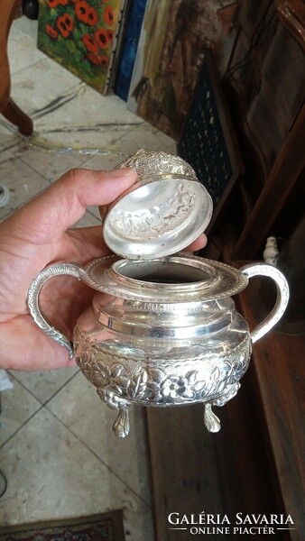 Thickly silver-plated Art Nouveau coffee service set.