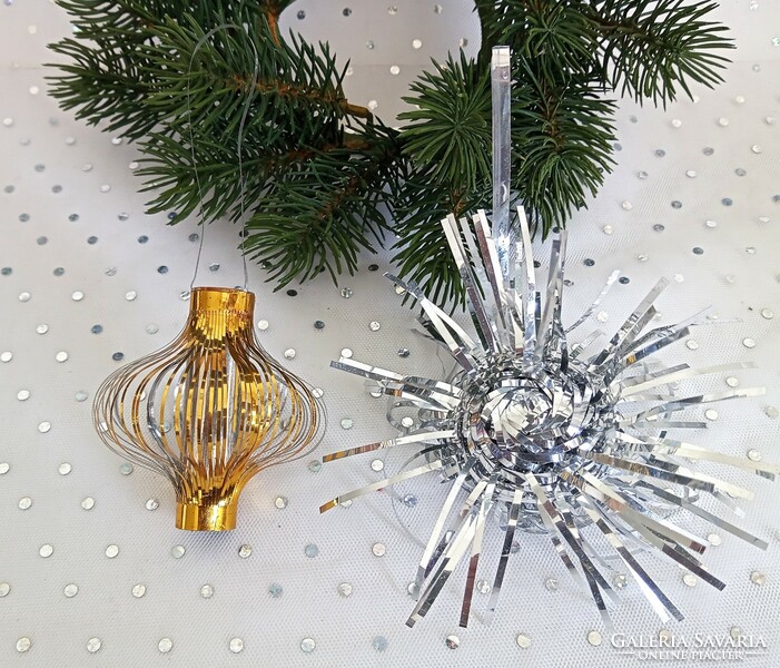 Retro foil laminate Christmas tree ornament 6-12cm