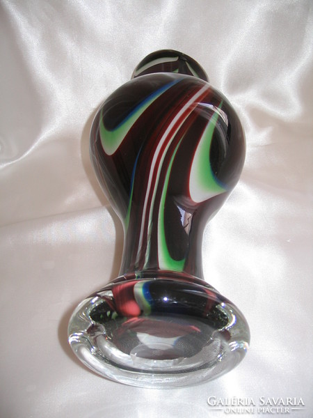 Muránói vastag üveg váza 33 cm-es