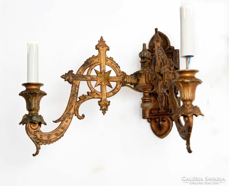 Pair of gilded bronze wall brackets