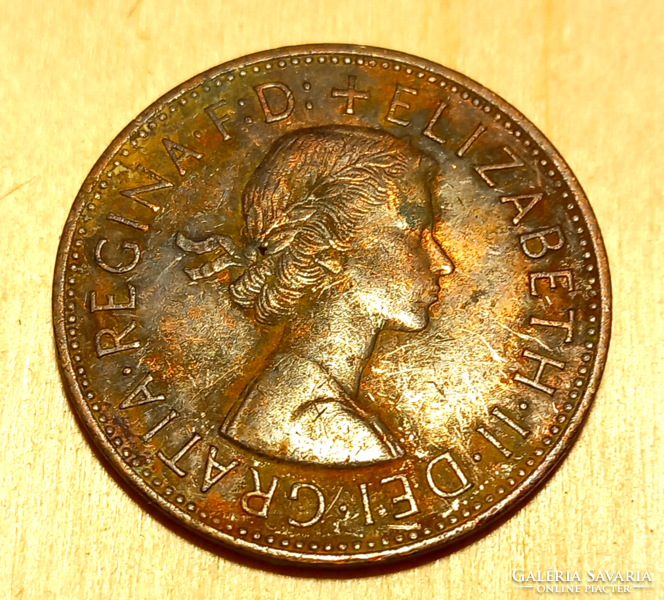 Erzsébet Királynő 1967 évi bronz 1 penny pattinával....