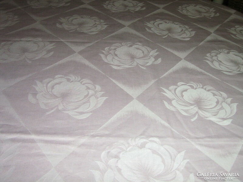 Beautiful vintage rosy huge pink damask tablecloth