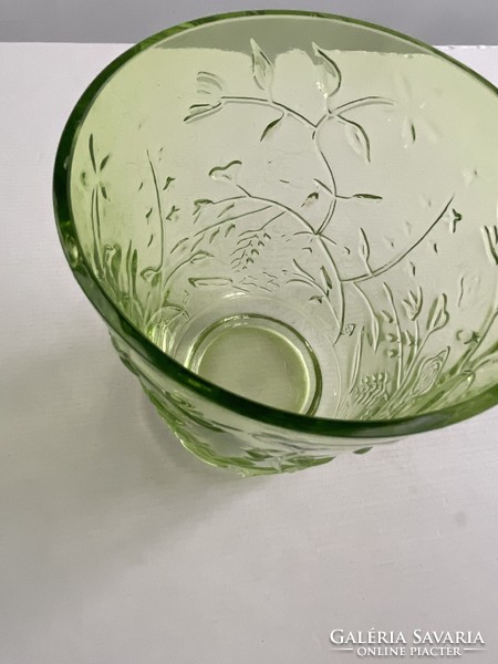 Villeroy & Boch Nature's Essential nagyméretű, zöld üveg növénymintás váza, tál, virágtartó