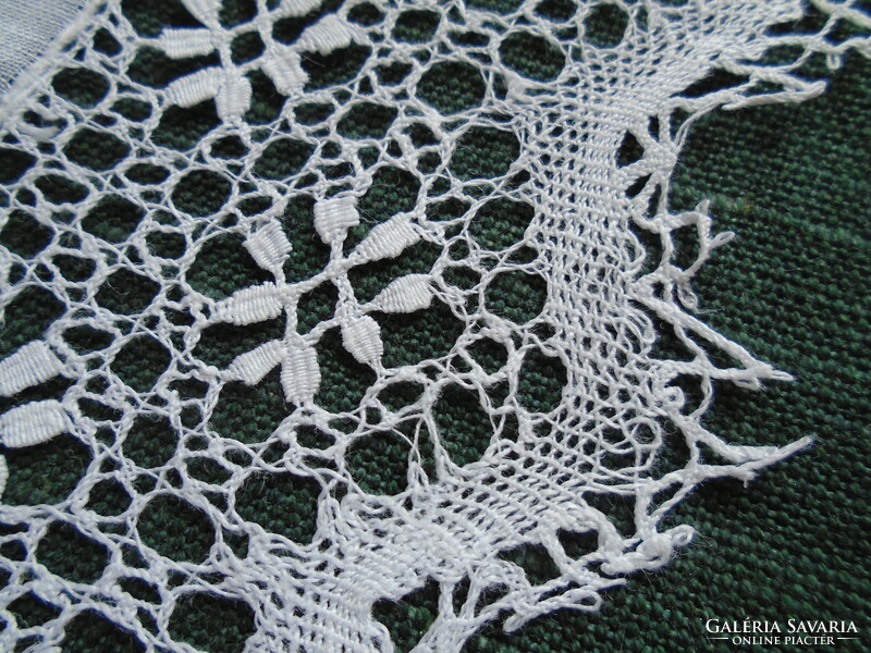 Antique, handmade green lace handkerchief, handkerchief, handkerchief.