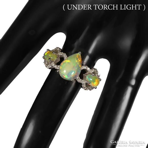 52 And real fire opal 925 silver ring