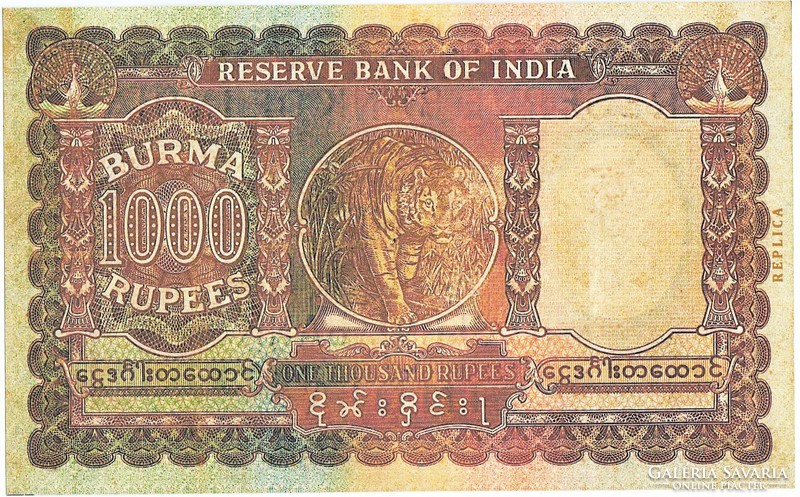 Burma 1000 burmai rupia 1938 REPLIKA