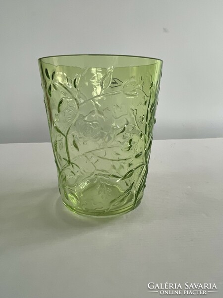 Villeroy & boch nature's essential large green glass plant pattern vase, bowl, planter