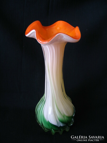 Thick, laminated glass vase