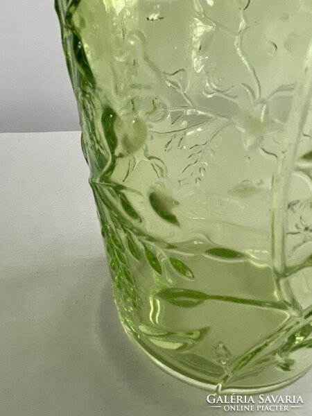 Villeroy & boch nature's essential large green glass plant pattern vase, bowl, planter