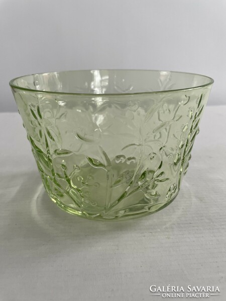 Villeroy & boch nature's essential green glass plant pattern vase, bowl, planter