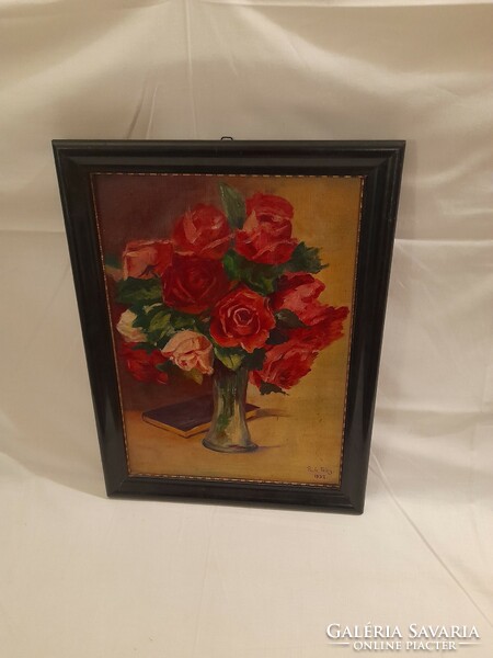 A beautiful rosy still life painting