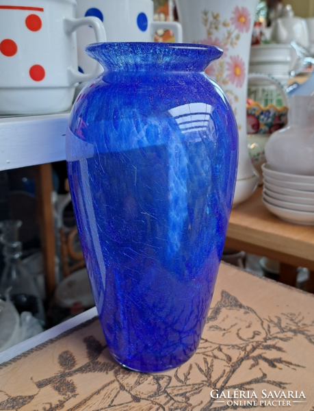 Retro blue vase cracked beautiful veil glass veil Carcagi berek bath glass