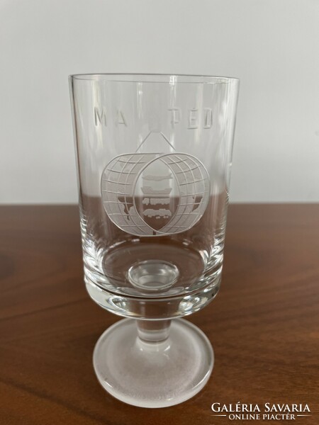 Flawless retro, vintage masped stemmed glass goblet