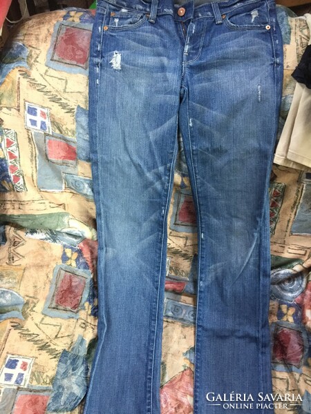 Women's long denim pants usa, size 25, worn blue
