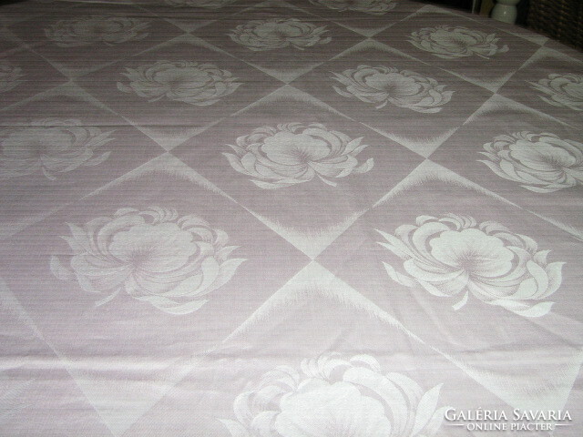 Beautiful vintage rosy huge pink damask tablecloth