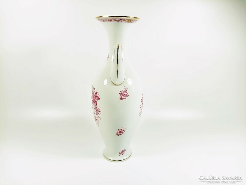 Herend, purple Appony pattern vase, hand-painted porcelain, flawless (h119)