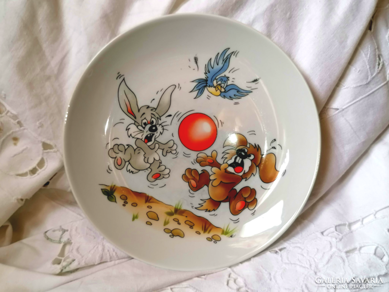 Retro bunny story plate