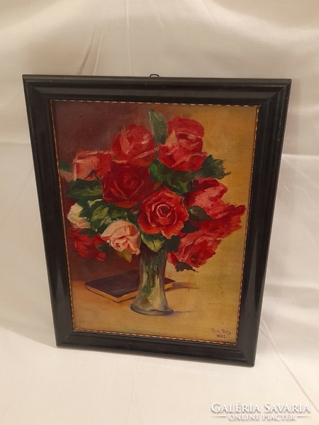 A beautiful rosy still life painting