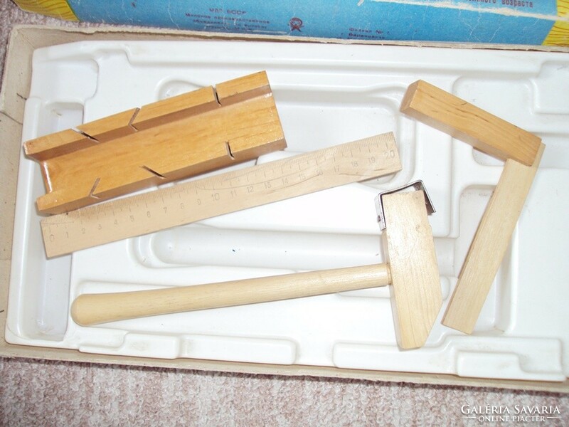 Old retro Soviet-Russian carpentry construction tool toy