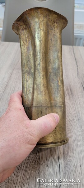 II.Világháborús Mgyar Címeres 33M Hüvely Váza.22cm.1,232kg.