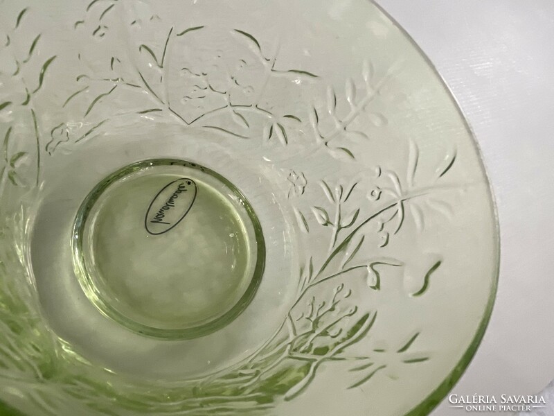 Villeroy & Boch Nature's Essential zöld üveg növénymintás váza, tál, virágtartó