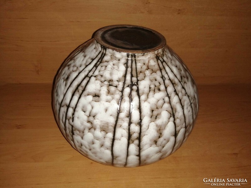 Hódmezővásárhelyi kerámia gömbölyded váza - átm. 24 cm