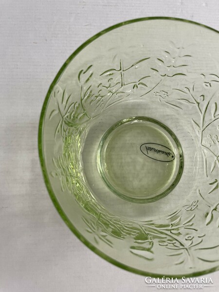 Villeroy & Boch Nature's Essential zöld üveg növénymintás váza, tál, virágtartó