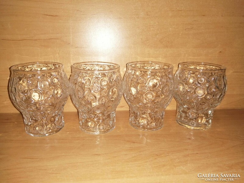 Retro glass cup 4 pcs in one - height 9 cm (7/k)