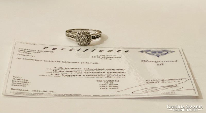 Gigantikus 0,72 Ct.gyémánt 18 K fehér arany  gyűrű a luxus szerelmeseinek elérhető áron.