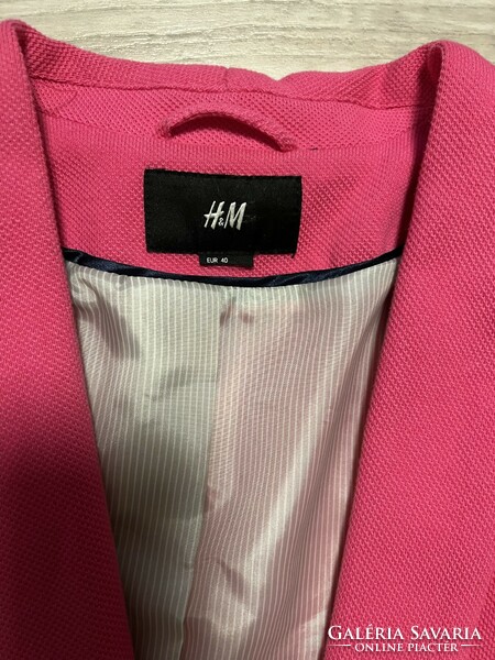 H&M pink bélelt blézer 42