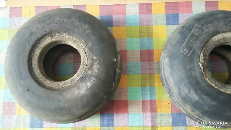 Four old small rubber wheels - tires (predecessors of 3 cordatic -taurus)