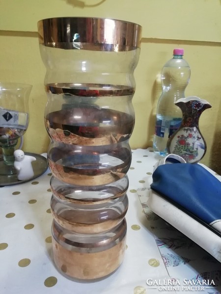 Antik aranyozott nagyméretű üveg váza hibátlan állapotban