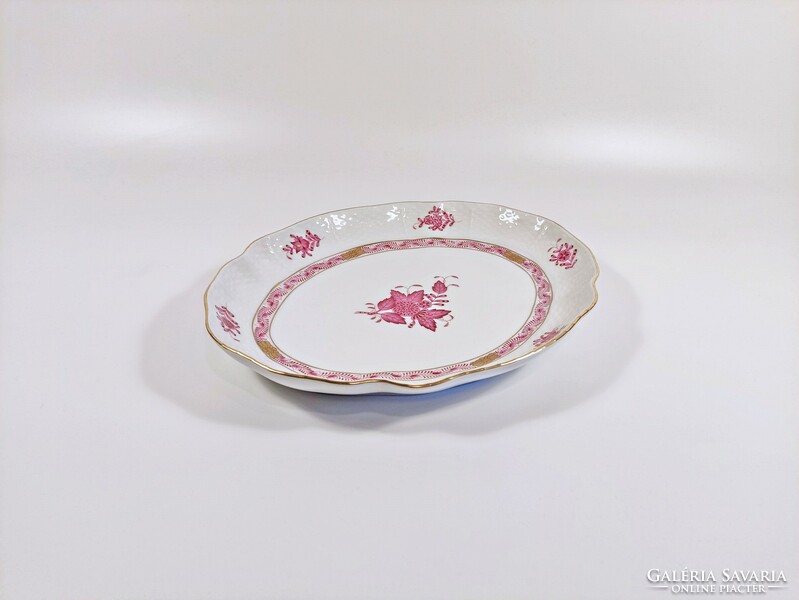 Herend, purple Appony pattern side dish (221), hand-painted porcelain, flawless! (J369)