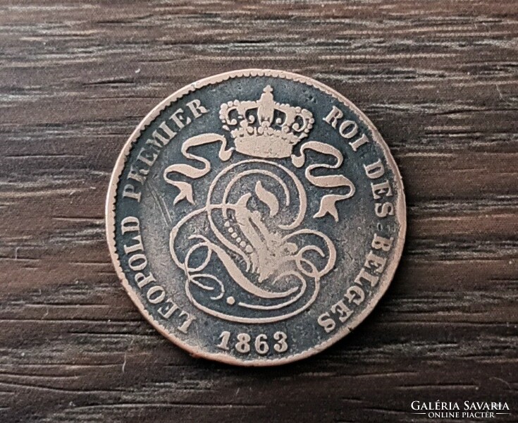 2 cent,Belgium 1863
