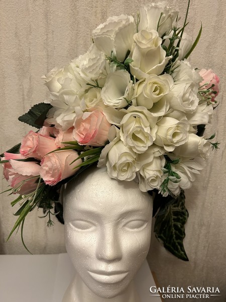 Headdress made of artificial flowers for sale