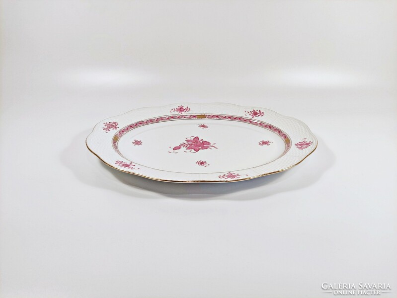 Herend, purple appony pattern pie plate (102), hand-painted porcelain, flawless! (J367)