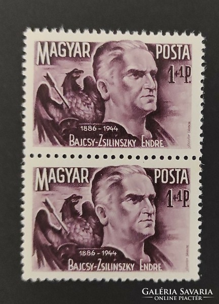 1945. Bajcsy-Zsilinszky Endre ** postatiszta bélyeg (2 db)